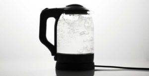 electric kettle with boiling in it