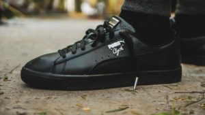 Close up of black shoe by Puma