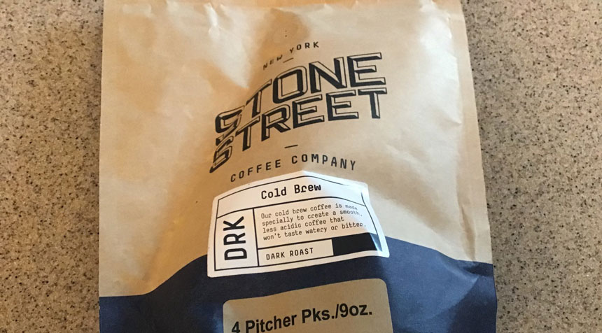 Close up of Stone Street Cold Brew Coffee Pack